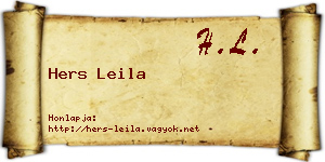 Hers Leila névjegykártya